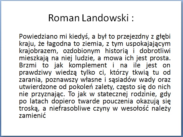 Landowski o Kociewiu