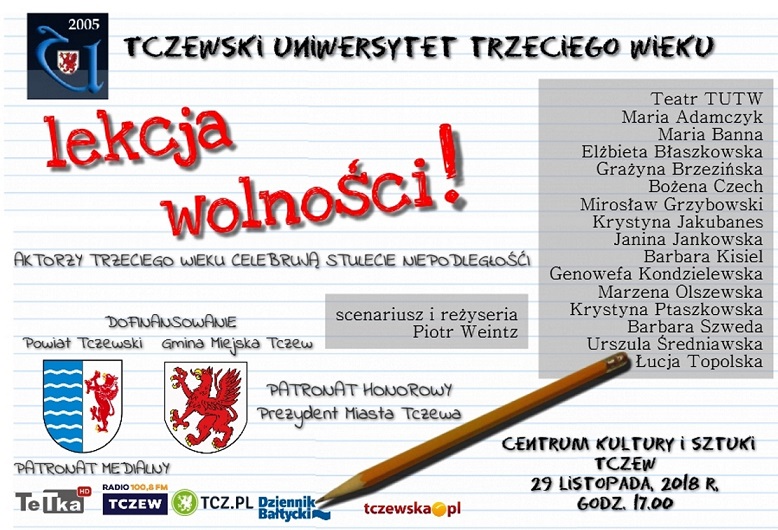 Plakat TUTW spektakl lekcja wolnoci 70