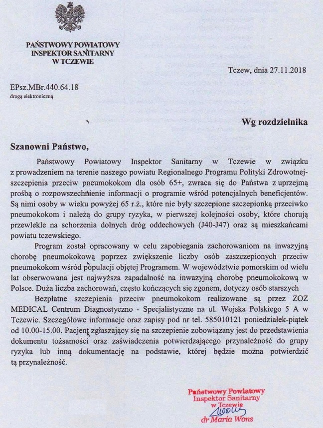 Szeczepienia pneumokokowe 65